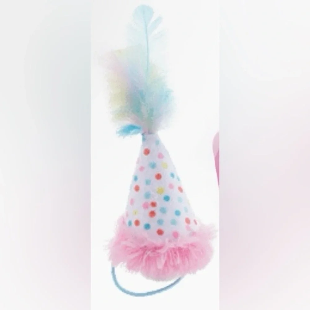 Polka Dot Party Hat cat toy with nip